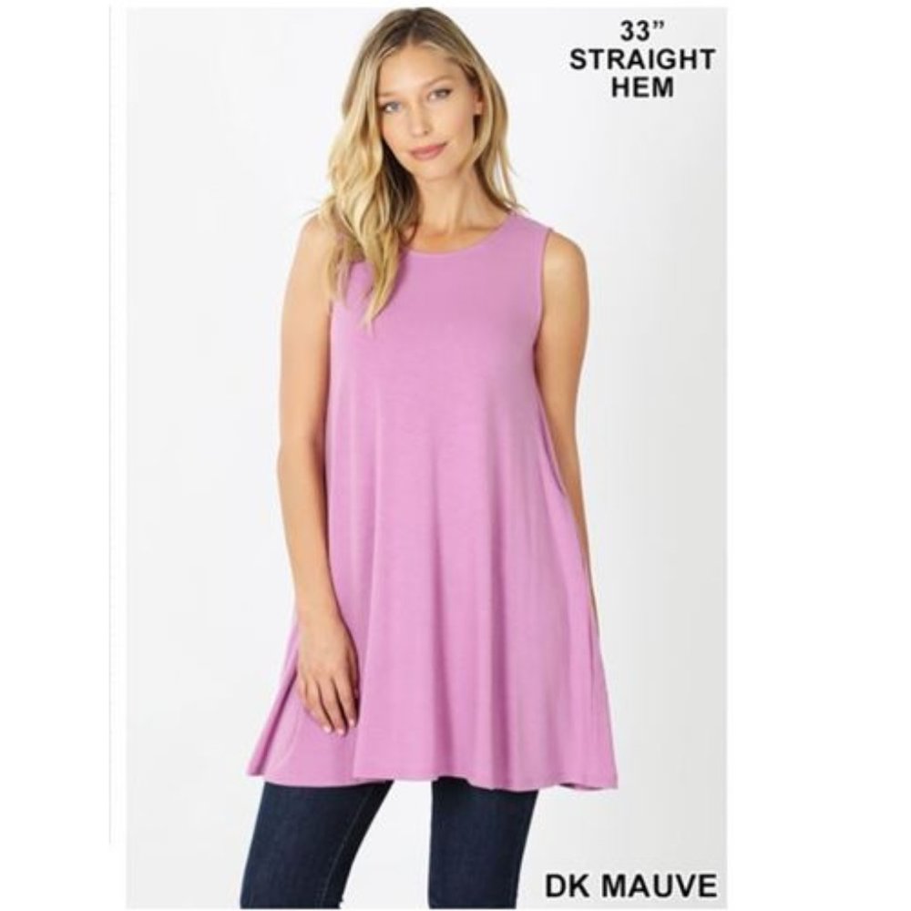 6 PACK!! ROUND NECK SLEEVELESS STRAIGHT HEM TUNIC  91-20